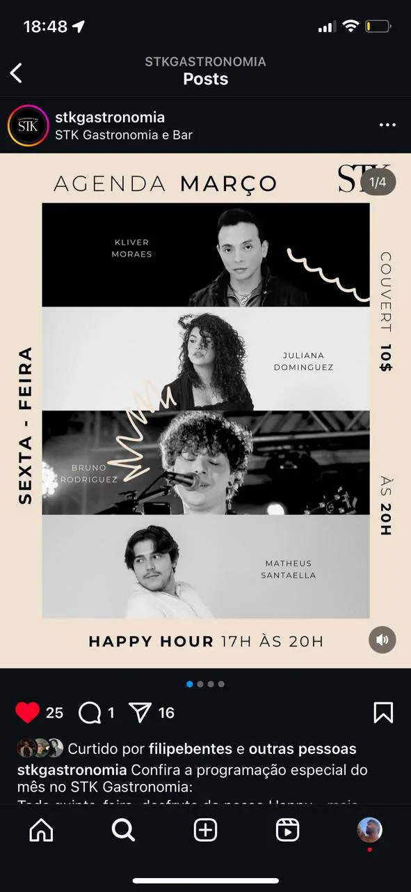 Redes sociais — STK Gastronomia