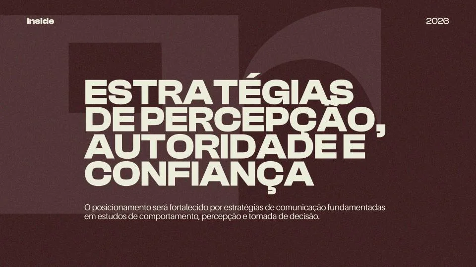 Slide de estratégia de percepção, autoridade e confiança